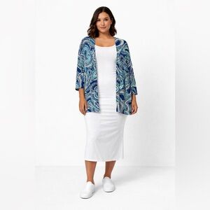 Chico’s Open Front Multicolor Lightweight Cardigan Women’s Size Large Boho